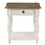 Oak and Antique White 1-Drawer End Table with Shelf B062P209079