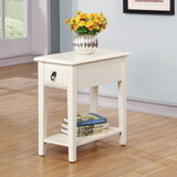 White 1-Drawer Accent Table with Shelf B062P209089