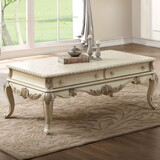 Antique White 2-Drawer Coffee Table with Cabriole Leg B062P209108