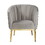 Grey and Gold Padded Accent Chair with Barrel Backrest B062P209151