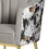 Grey and Gold Padded Accent Chair with Barrel Backrest B062P209151