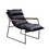 Distress Espresso and Matt Iron Accent Chair with Sled Base B062P209157