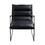 Distress Espresso and Matt Iron Accent Chair with Sled Base B062P209157