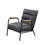 Grey and Matt Iron Accent Chair with Metal Leg B062P209158