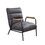 Grey and Matt Iron Accent Chair with Metal Leg B062P209158