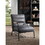 Grey and Matt Iron Accent Chair with Metal Leg B062P209158