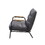 Grey and Matt Iron Accent Chair with Metal Leg B062P209158