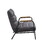 Grey and Matt Iron Accent Chair with Metal Leg B062P209158