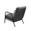 Grey and Matt Iron Accent Chair with Metal Leg B062P209158