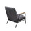 Grey and Matt Iron Accent Chair with Metal Leg B062P209158