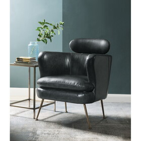 Dark Grey Accent Chair with Metal Leg B062P209160