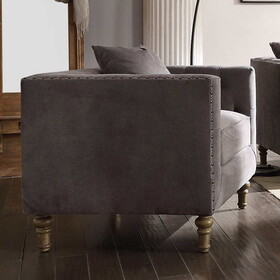 Grey Accent Chair with Pillow B062P209166