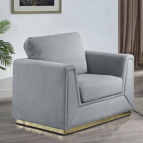 Grey Accent Chair with Cushion B062P209168