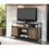 Rustic Oak and Black TV Stand with Sliding Barn Door B062P209174