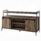 Rustic Oak and Black TV Stand with Sliding Barn Door B062P209174