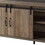 Rustic Oak and Black TV Stand with Sliding Barn Door B062P209174