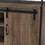 Rustic Oak and Black TV Stand with Sliding Barn Door B062P209174