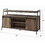 Rustic Oak and Black TV Stand with Sliding Barn Door B062P209174