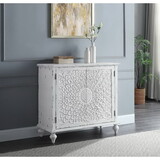 Antique White 2-Door Console Cabinet B062P209184