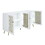 White High Gloss 4-Door Console Cabinet with LED Light B062P209186