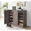 Rustic Grey Oak 4-Shelf Shoe Cabinet B062P209187