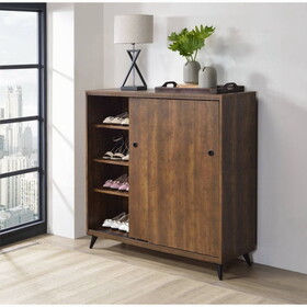 Oak Shoe Cabinet with 2 Sliding Doors B062P209190