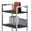 Black and Chrome Writing Desk with Shelf B062P209207