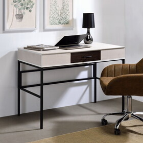 Natural and Black Writing Desk with USB Port B062P209216