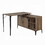 Rustic Oak L-Shaped Writing Desk with USB Port B062P209222