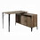 Rustic Oak L-Shaped Writing Desk with USB Port B062P209222