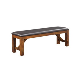 Espresso and Walnut Bench with Padded Seat B062P209224