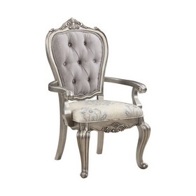 Beige and Antique Platinum Tufted Side Chair (Set of 2) B062P209226