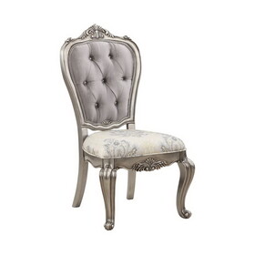 Beige and Platinum Tufted Arm Chair (Set of 2) B062P209227