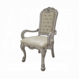 Ivory and Bone White Tufted Arm Chair (Set of 2) B062P209250