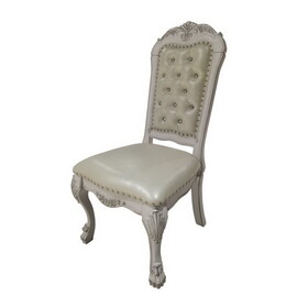 Ivory and Bone White Side Chair with Button Tufted (Set of 2) B062P209251