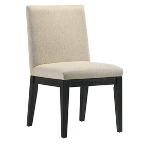 Beige and Black Padded Side Chair (Set of 2) B062P209256