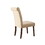 Beige Linen and Walnut Side Chair with Tufted Back (Set of 2) B062P209257