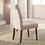 Beige Linen and Walnut Side Chair with Tufted Back (Set of 2) B062P209257