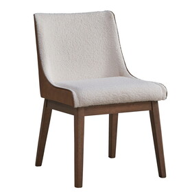 White and Brown Side Chair (Set of 2) B062P209258