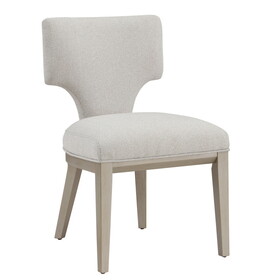 Ivory and Champagne Side Chair with Padded Seat (Set of 2) B062P209264