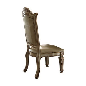 Bone and Gold Patina Side Chair with Nailhead Trim (Set of 2) B062P209283