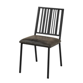 Brown and Black Slat Back Side Chair (Set of 2) B062P209299