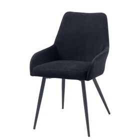 Black Upholstered Side Chair (Set of 2) B062P209300