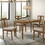 Weathered Oak 5-Piece Dining Set with Upholstered Seat B062P209306