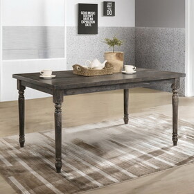 Weathered Grey Dining Table with Rectangular Top B062P209307