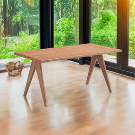 Natural Dining Table with Wooden Leg B062P209320