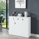 White High Gloss 3-Door Server with Drawer B062P209325