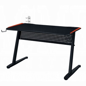 Black and Red Gaming Desk with LED Light and USB Port B062P209327