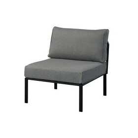 Grey and Black Patio Chair with Metal with Loose Back B062P209336