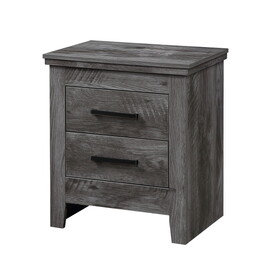 Rustic Grey Oak 2-Drawer Nightstand B062P209408